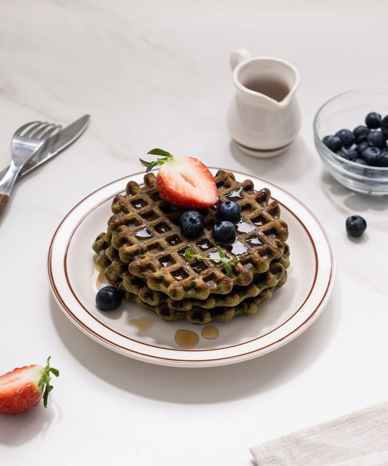 Whole Wheat Matcha Waffles